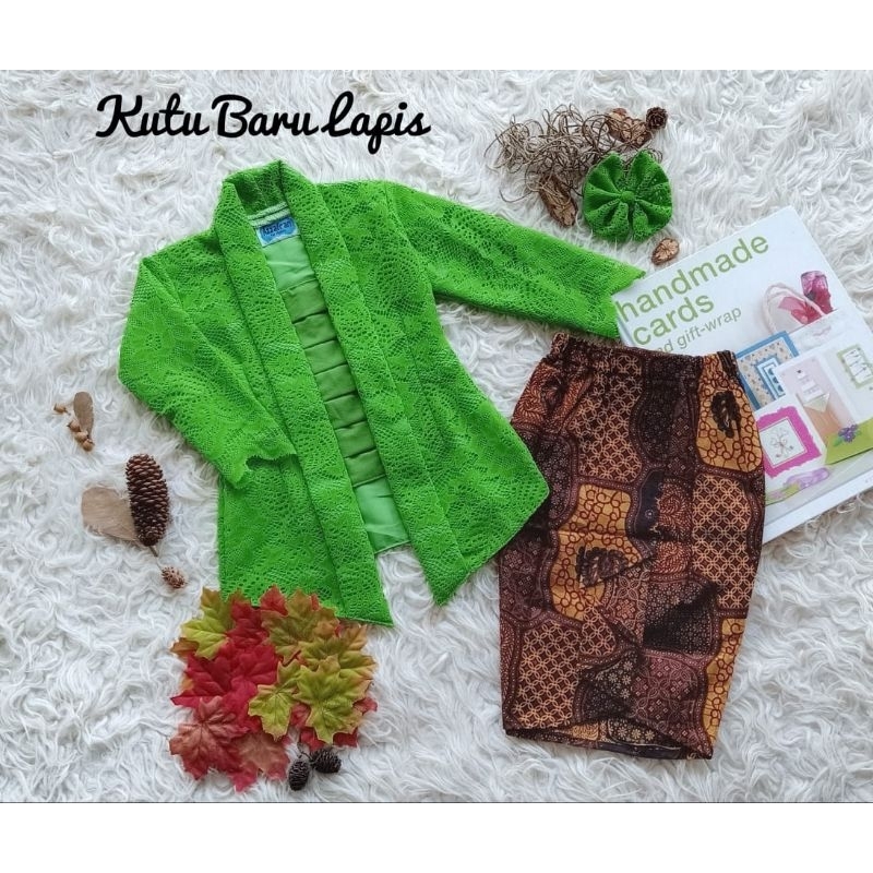 kebaya kutu baru lapis/kebaya melayu modern/kebaya brokat anak/kebaya anak/kebaya bayi/kebaya newborn