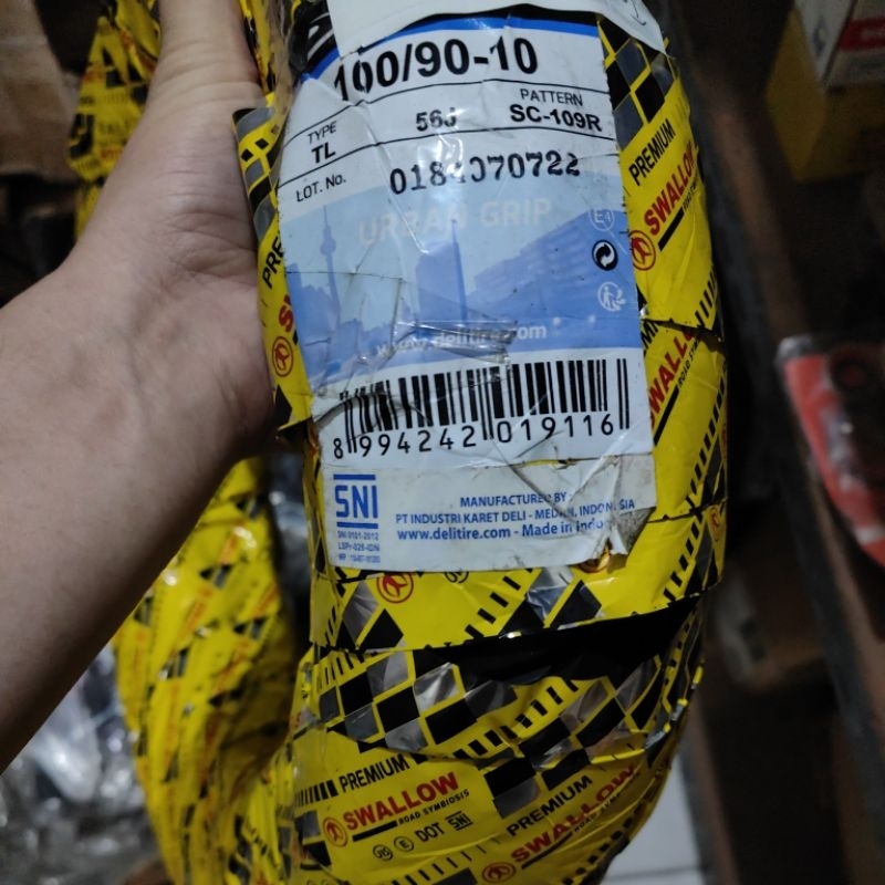 ban luar swallow tubeless 100/90-10 urban grip sc109