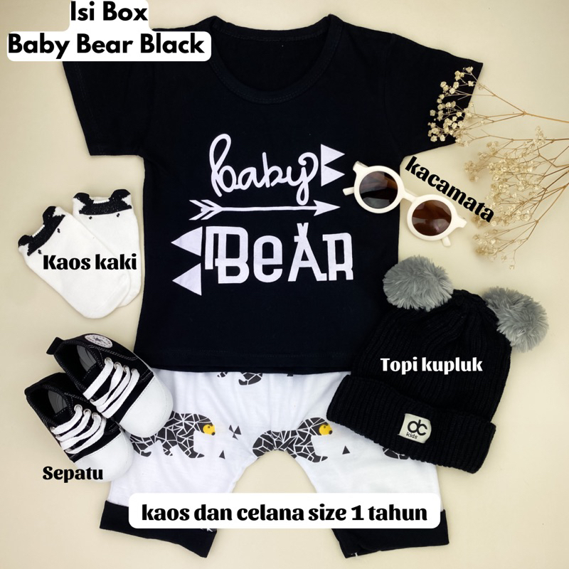 Baby Bear Hampers Kado Lahiran Bayi / Hampers bayi / Baju Bayi Laki Laki Perempuan Newborn / Mungi Baby Gift  Set /Atasan Bawahan Bayi