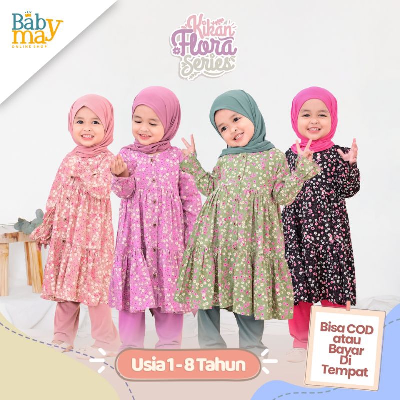 Baju Tunik Anak Perempuan 1-6 Tahun KIKAN FLORA SERIES CUTEKIDS