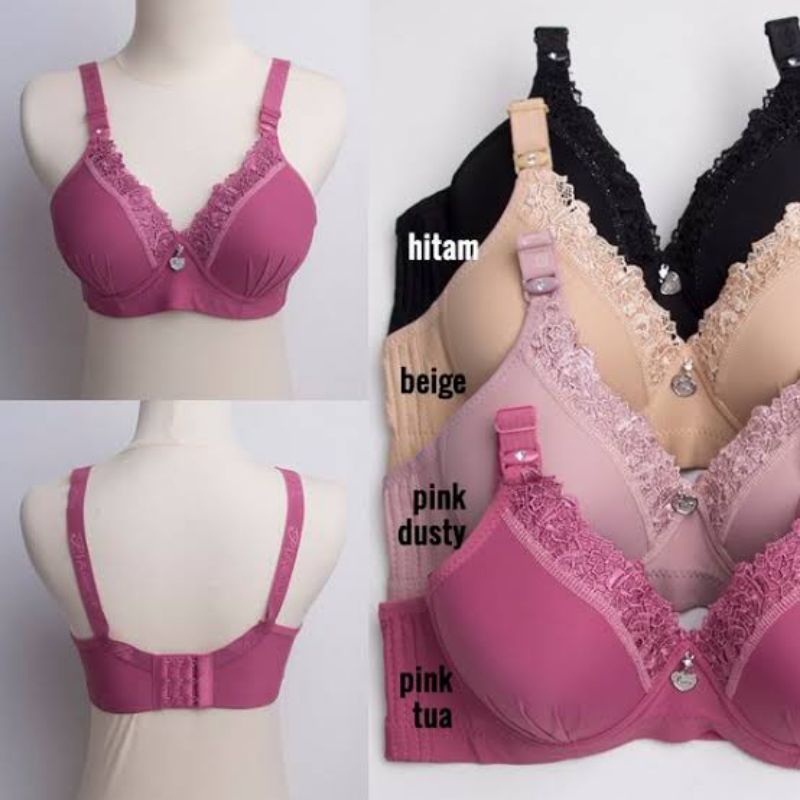 bra BH Fashion wanita BH busa tanpa kawat busa tipis renda Teli 851