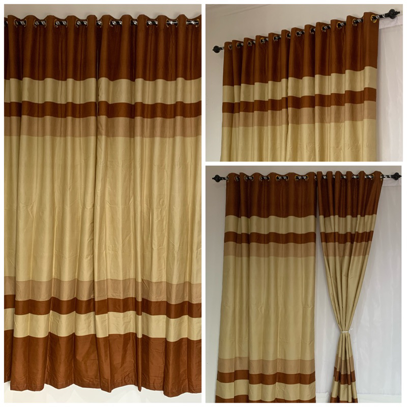 [ PINTU DAN JENDELA ] GORDEN SMOKRING MOTIF MINIMALIS COKLAT