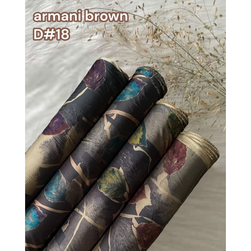 kain armani brown slik / armani slik motif arahan dress