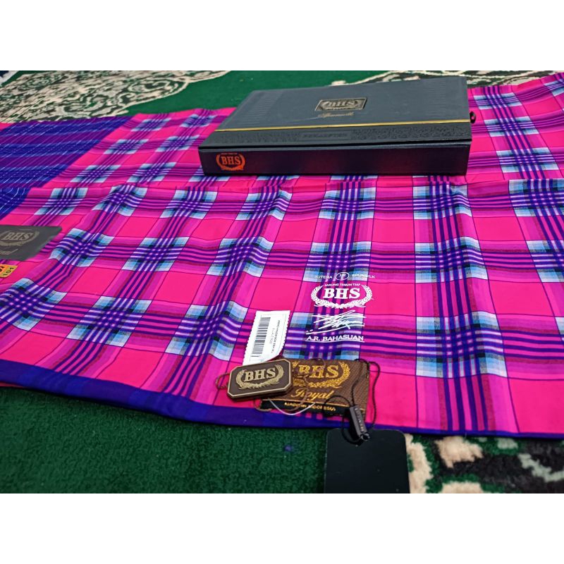 Sarung BHS Kotak Jadul Sutera Spunsilk full sutra Warna pink barang langka