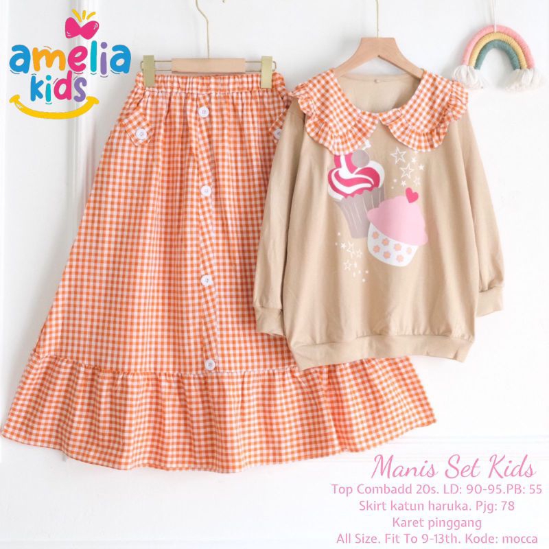 MANIS SET KIDS/SETELAN ROK ANAK PEREMPUAN BY AMELIA KIDS