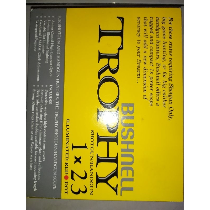 Teleskop Bushnell Tropy Illuminated Red Dot 1 x 23 Model Buntung Made In Japan