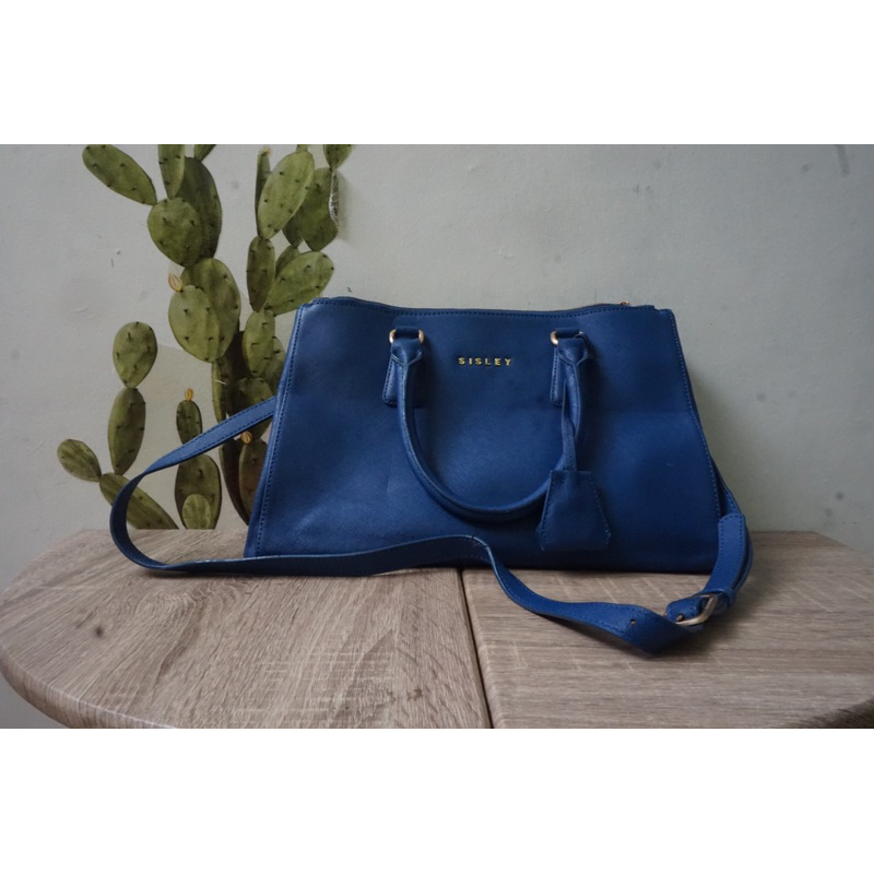 (PRELOVED MINUS) Sling Bag | Sisley | Biru Elektrik