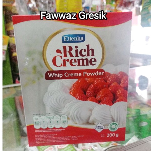 

Ellenka Rich Creme Whip Cream Bubuk 200gr / Ellenka Rich Creme Whip Cream Powder 200 gr / Whipping Krim Bubuk