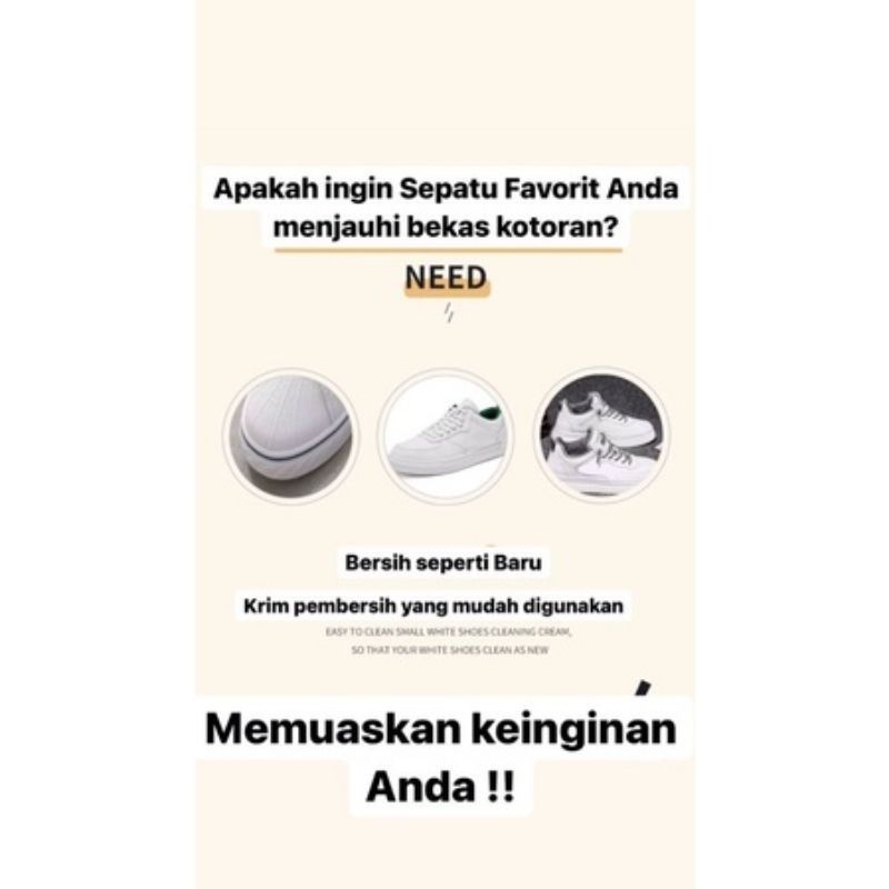 MH80KRIM PEMUTIH SEPATU SNEAKER 260G+SPONS/KRIM PEMUTIH SEPATU SNEAKER SOFA 260G+SPONS/LITTLE WHITE SHOES CLEANER/KRIM PEMUTIH SEPATU SNEAKER SERBAMURAH