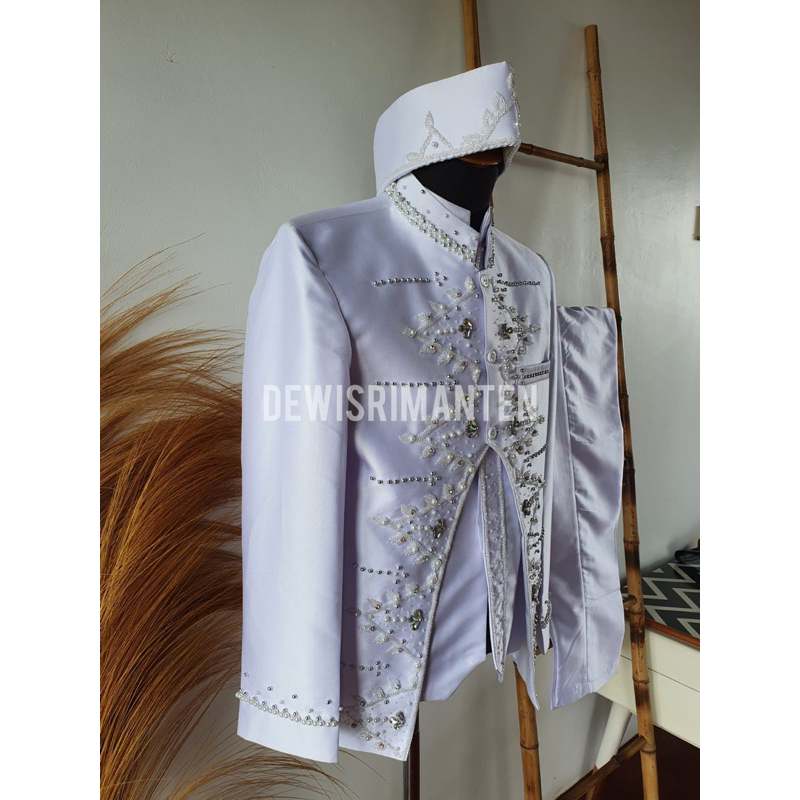 basofi pengantin pria putih bahan woll/basofi premium