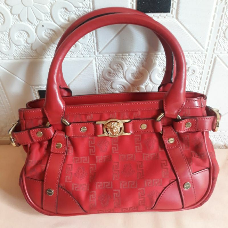 Tas wanita / hand bag /Authentic original gianni versace red medium( PRELOVED)