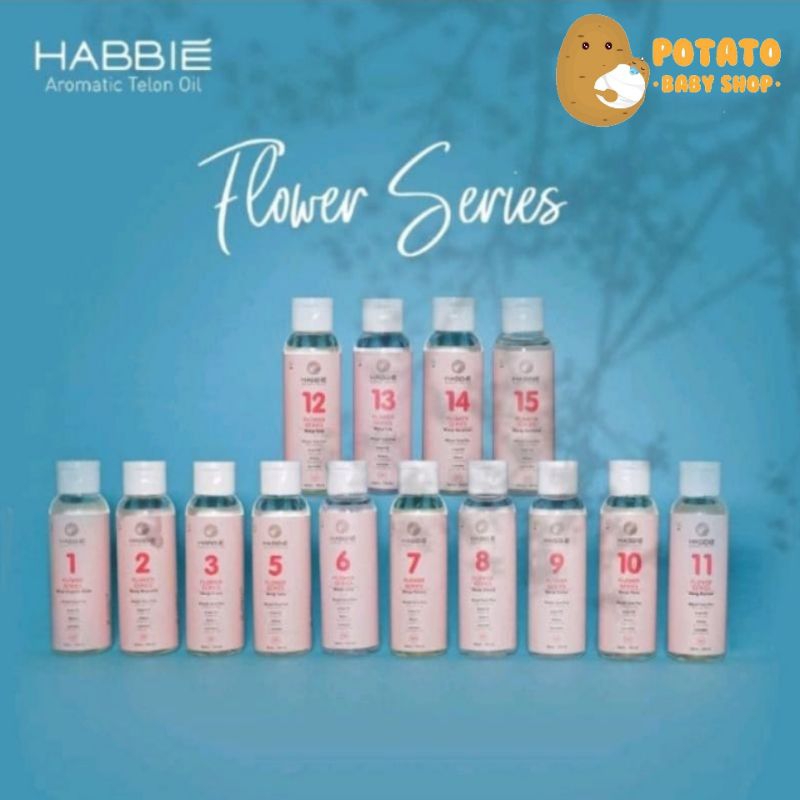 Habbie Aromatic Telon Oil Flower Series &amp; Tea Series - Minyak Telon Habbie