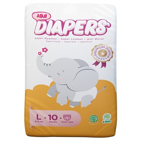 Diapers Popok Pempes Bayi Anak Herbal HNI HPAI type Celana Ukuran Size L Daya Serap tinggi