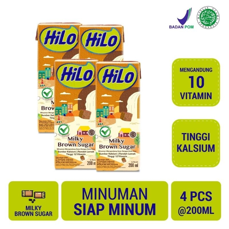 

Hilo Ready To drink Milky brown Sugar 200ml isi 4pack