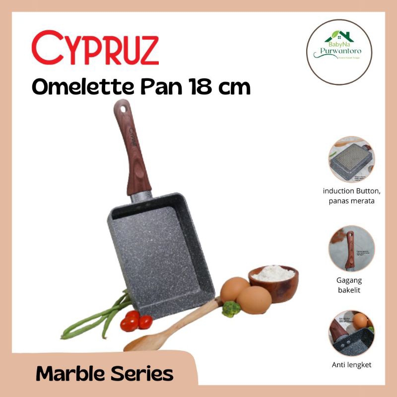 Cypruz Omelette Pan 18 cm Marble Series