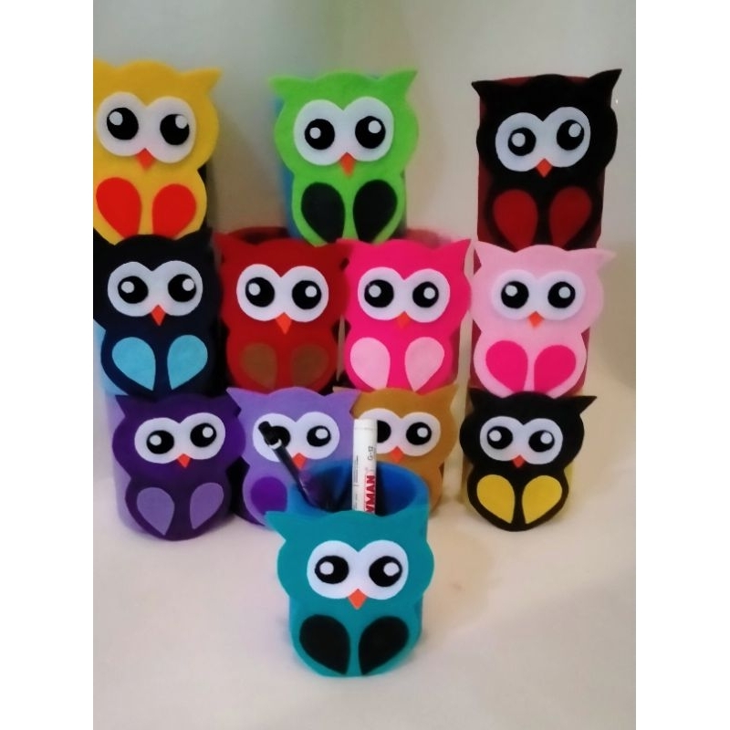 

tempat pensil flanel//tempat pensil owl//tempat pensil//prakarya sekolah