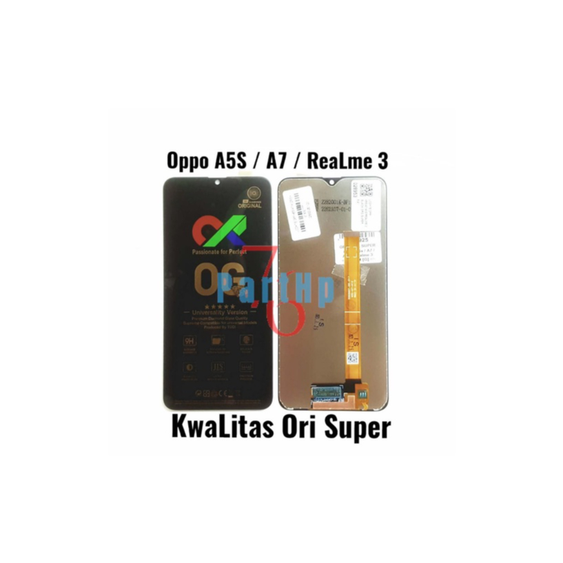 Lcd Touchscreen Fullset Kwalitas Ori Super Oppo A5S - A7 - Realme 3  - Hitam