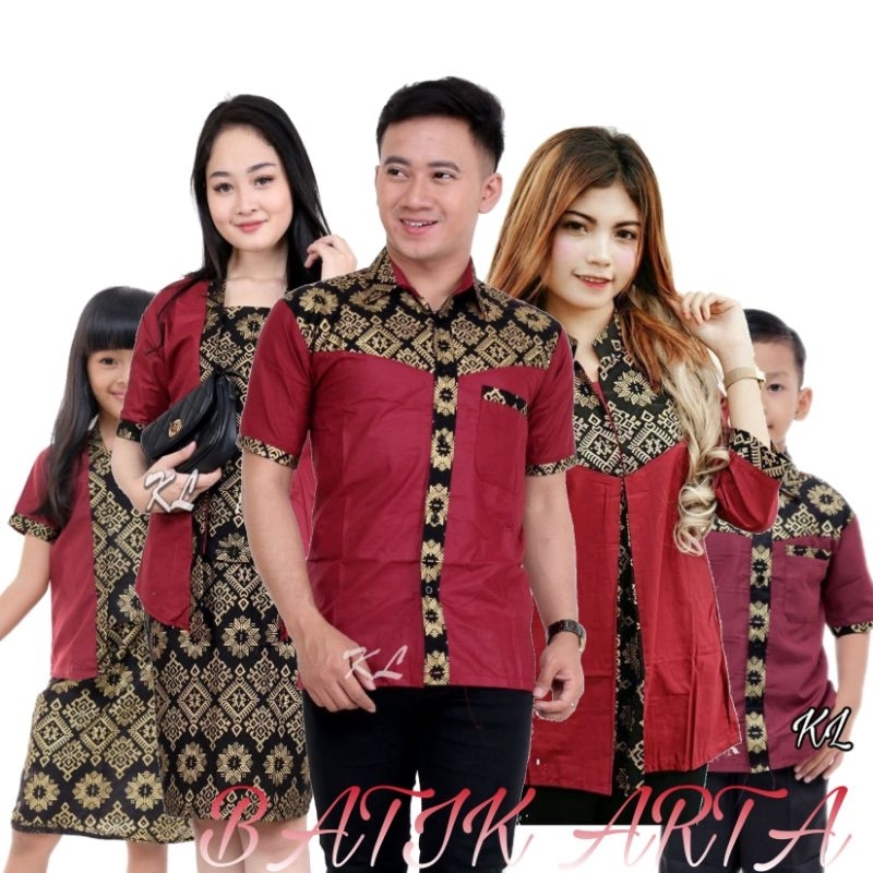 couple batik - couple batik keluarga - couple kombinasi polos - couple batik kombinasi