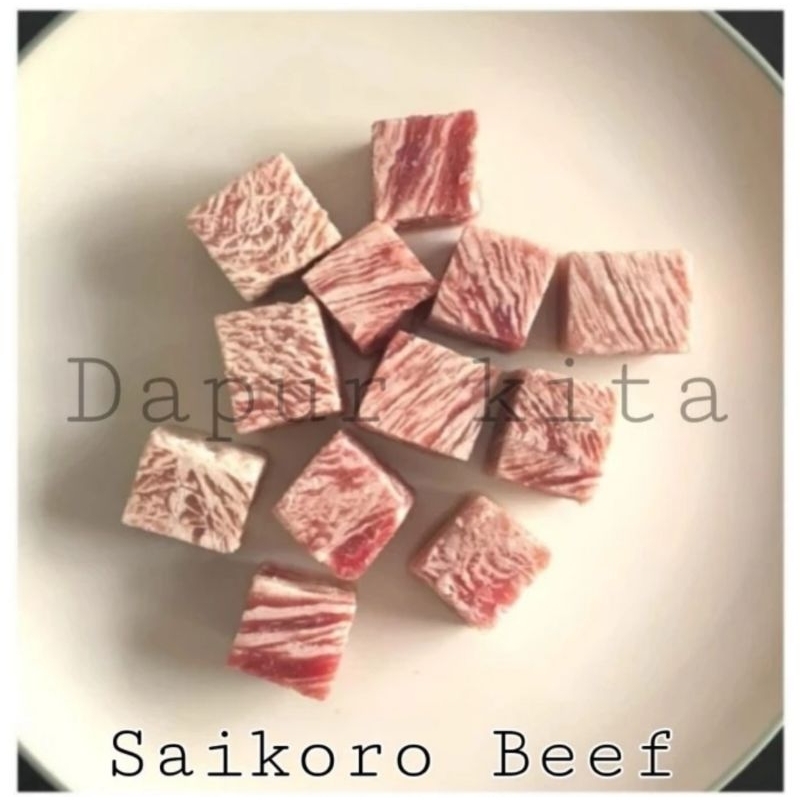 

Saikoro beef wagyu meltique 1kg / saikoro wagyu 1 kg