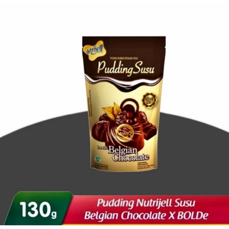 nutrijell nutrijel puding susu belgian chocolate 130 gr coklat