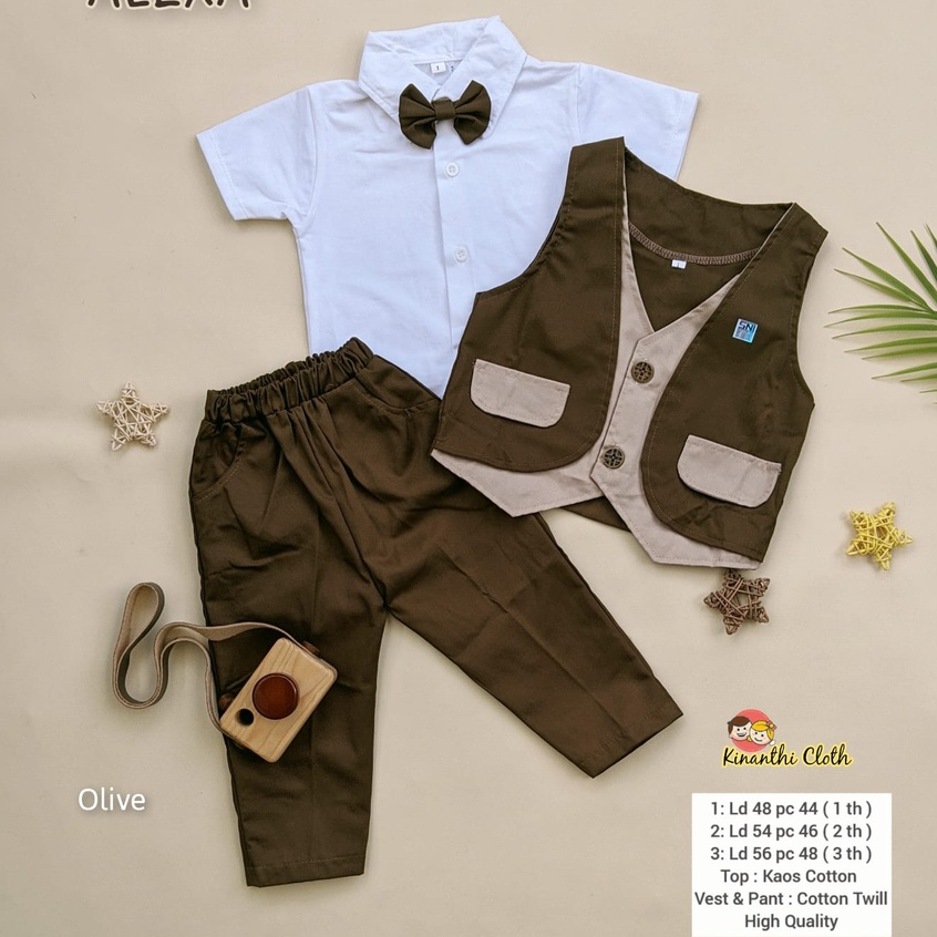 BAJU SETELAN ANAK LAKI LAKI ALEXA ORIGINAL KINANTI CLOTH | Baju anak laki laki usia 1 - 3 tahun | Ba