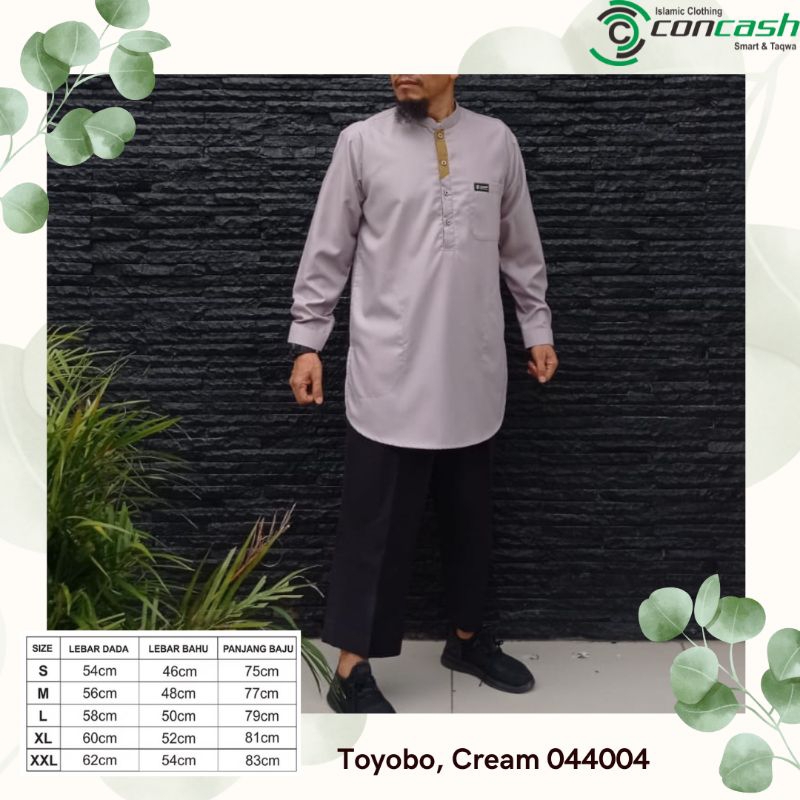 Kemeja koko lengan panjang - koko lengan panjang - kurta lengan panjang - Concash - Cream