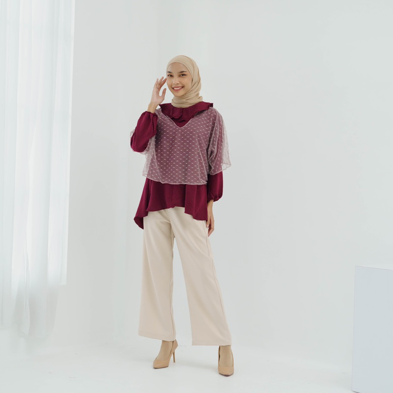 Hana Blouse Tulle Dot Original By Syamaita