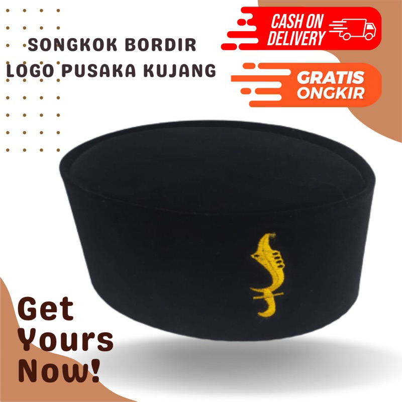 songkok peci bordir kujang/ songkok kujang/ peci bordir kujang/ peci logo kujang/ kopiah kujang / lo