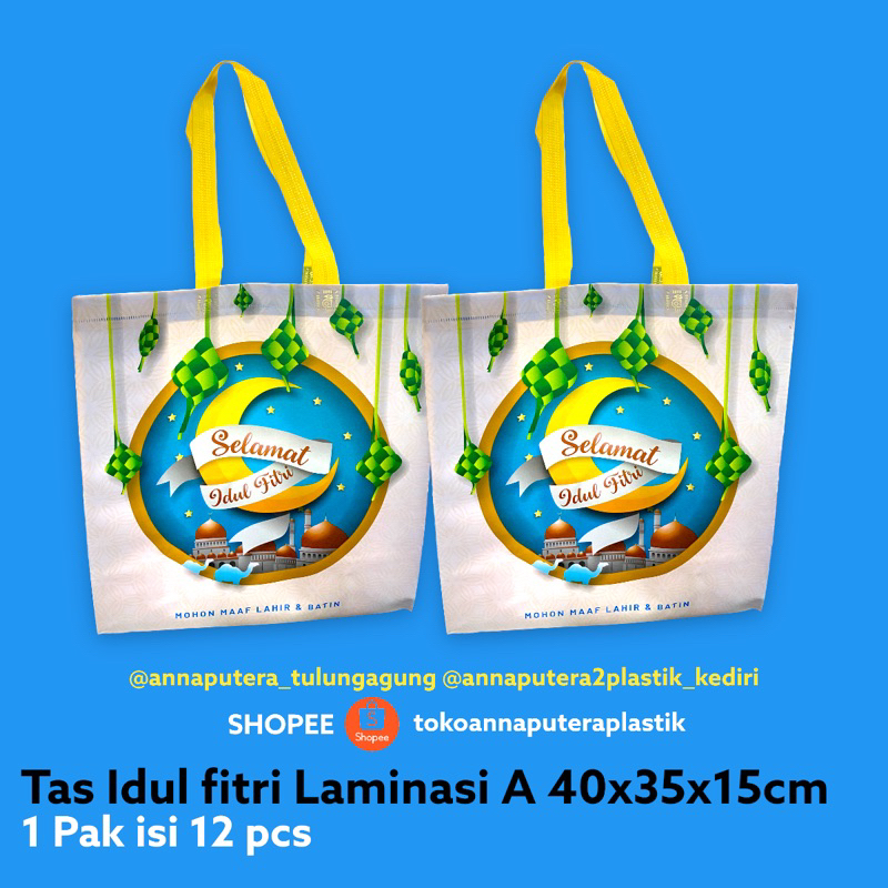 

Tas Idul Fitri Laminasi ( tebal ) type A ukuran 40x35x15cm isi 12 pcs