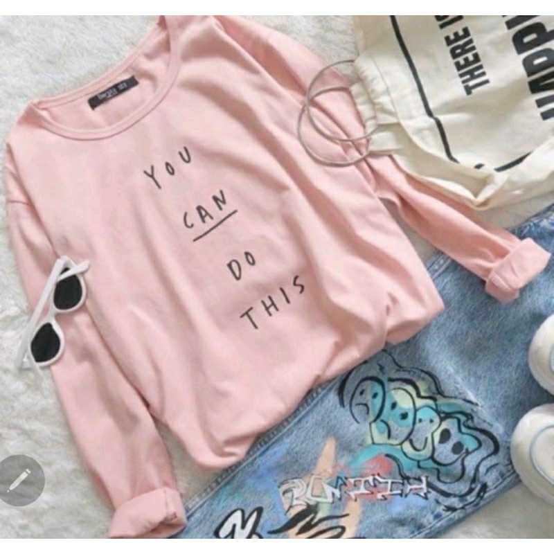 Baju Kaos LongSleeve Do What You Can Lengan Panjang