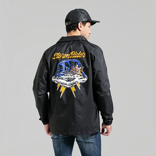 FMC Speed Supply Original Coach Jaket Pria Graphic Pria Hitam 010922