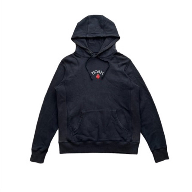NOAH NYC ROSE EMBROIDERY HOODIE BLACK