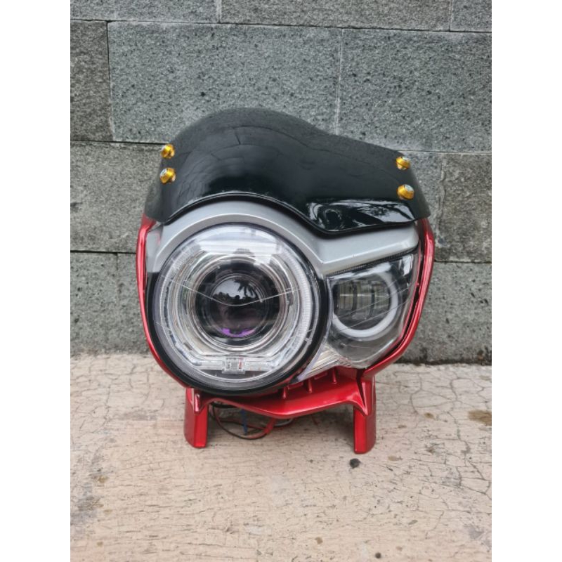 Lampu tiger revo pece set biled projector 3 inch plus led RGB daymaker mini 3 mata headlamp tiger pe