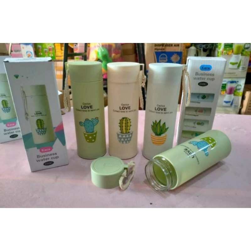 BOTOL MINUM KAKTUS / BOTOL KACA KAKTUS VIRAL 450 ML / BOTOL MINUM PEKANBARU