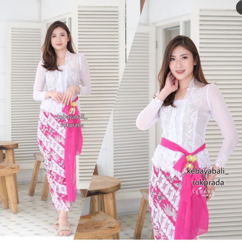 AMANDA SERIES SET KEBAYA KUTUBARU BORDIR TANGAN PANJANG KEBAYA ENCIM