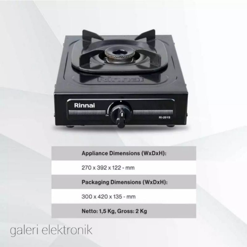 kompor gas rinnai 1 tungku RI 201S