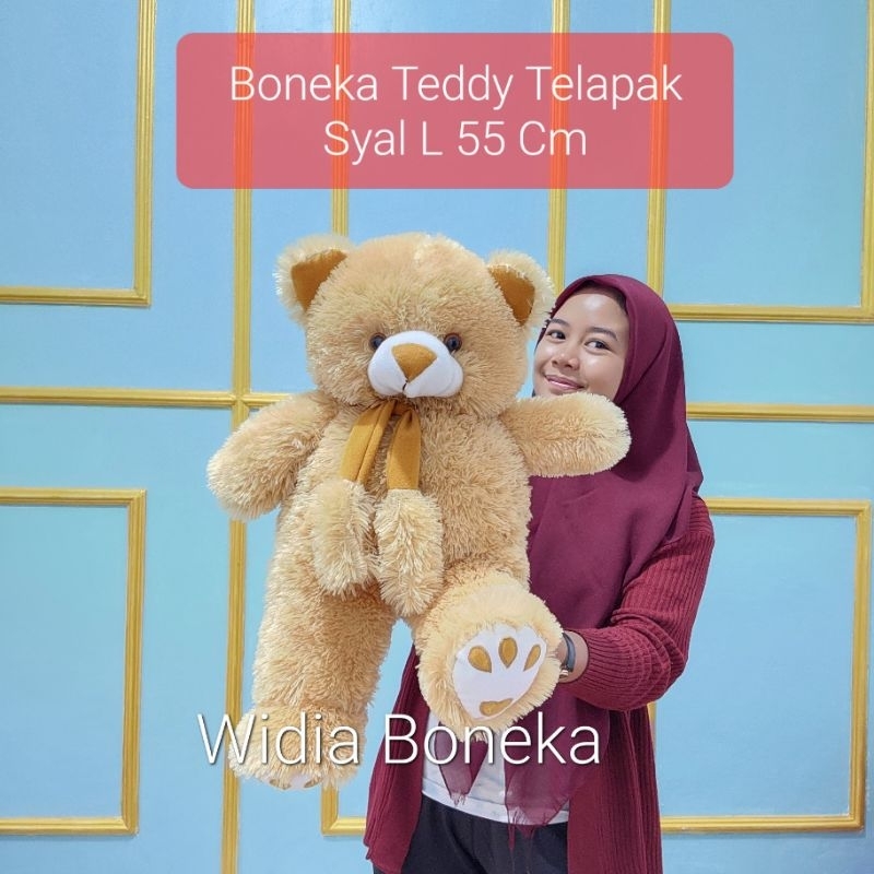 Boneka Teddy Bear Telapak Syal L 55 Cm