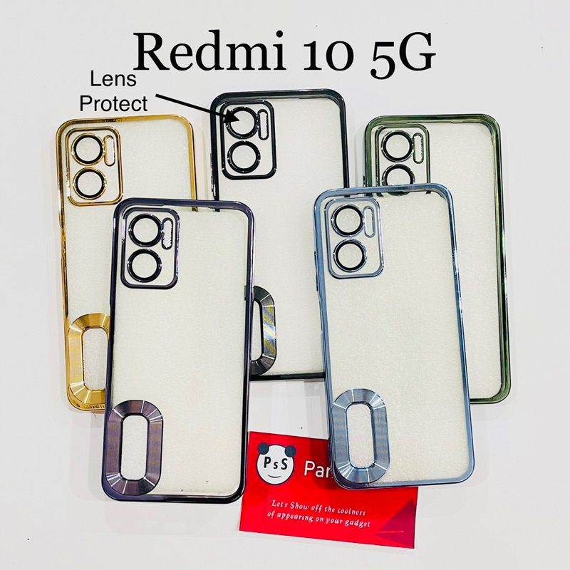 Softcase Redmi 10 5G Lens Protector Circle Chrome Logo Clear Case