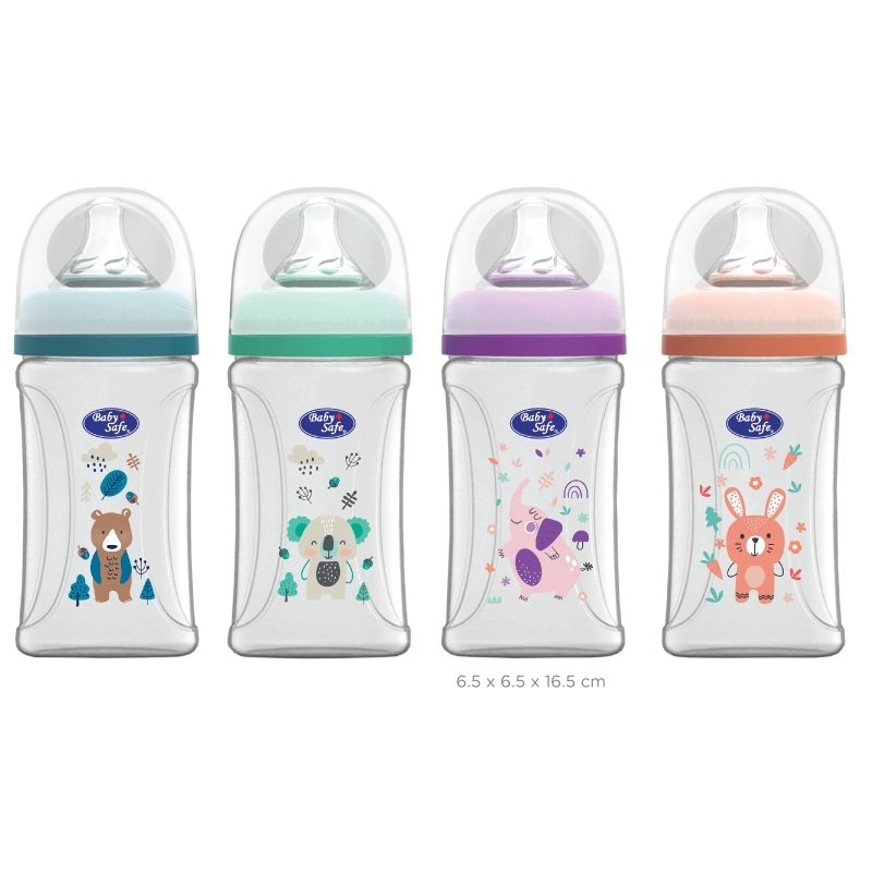 WN07 WN08 Baby Safe Wide Neck Bottle 120 ml 250 ml / Botol Susu Bayi Anti Kolik Babysafe