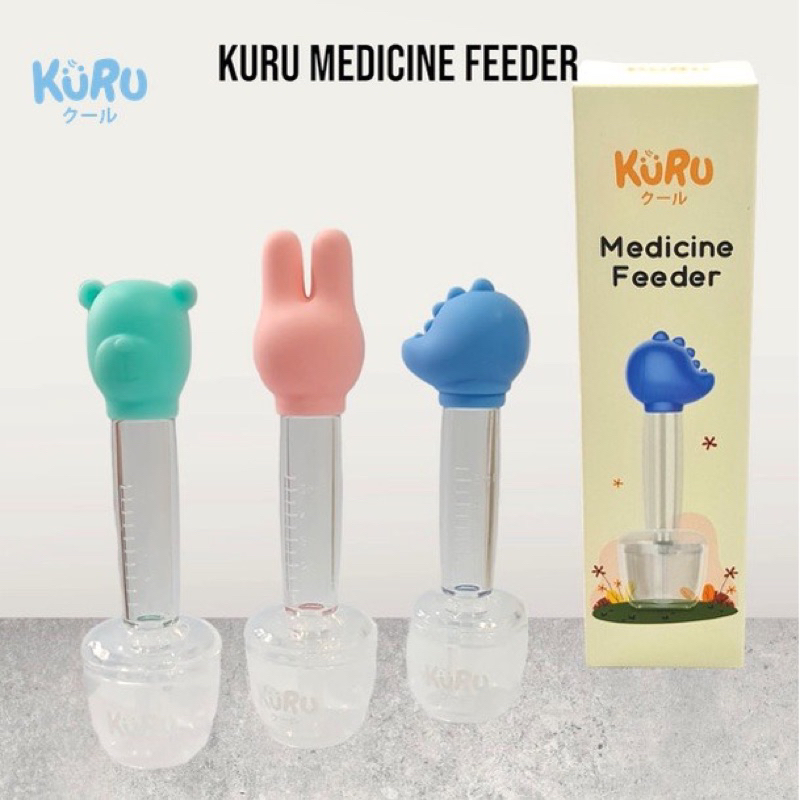 Kuru Medicine Feeder Pipet Minum Obat Bayi Dropper Sirup Anti Sedak Sedotan Minum Obat + BOX SIMPAN + Straw Pembersih