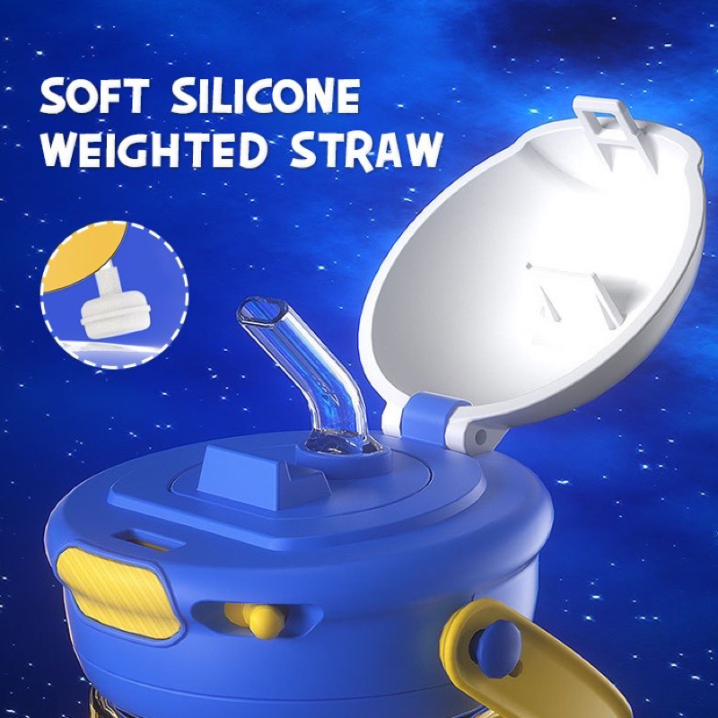 PROMO SEN TERLARIS Astronaut Straw Cup 360ml | Botol Minum Anak - Sippy Cup