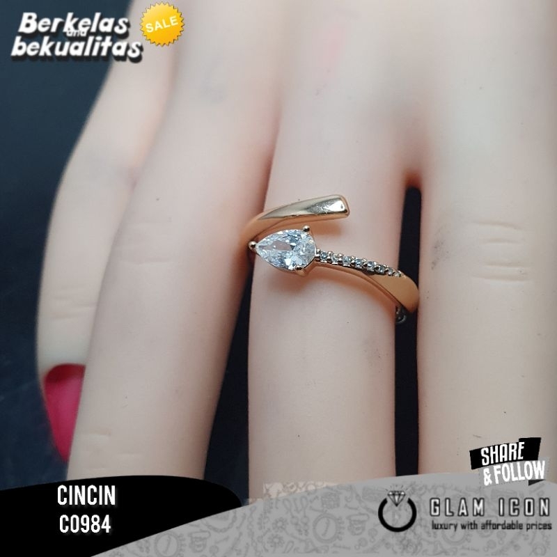 Cincin Wanita Motif Cross Arrow matazircon C0984 CCG