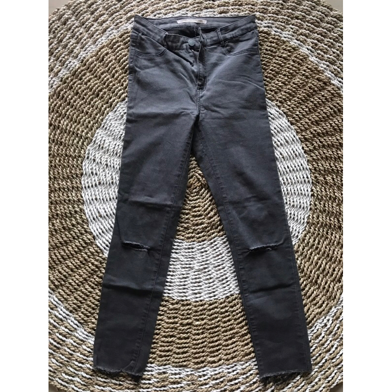Preloved Celana Jeans Wanita ZARA Black Ripped Original