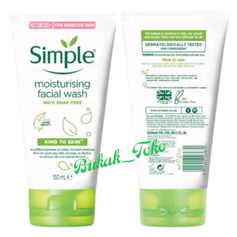 Simple Kind To Skin Facial Wash 150ml Original