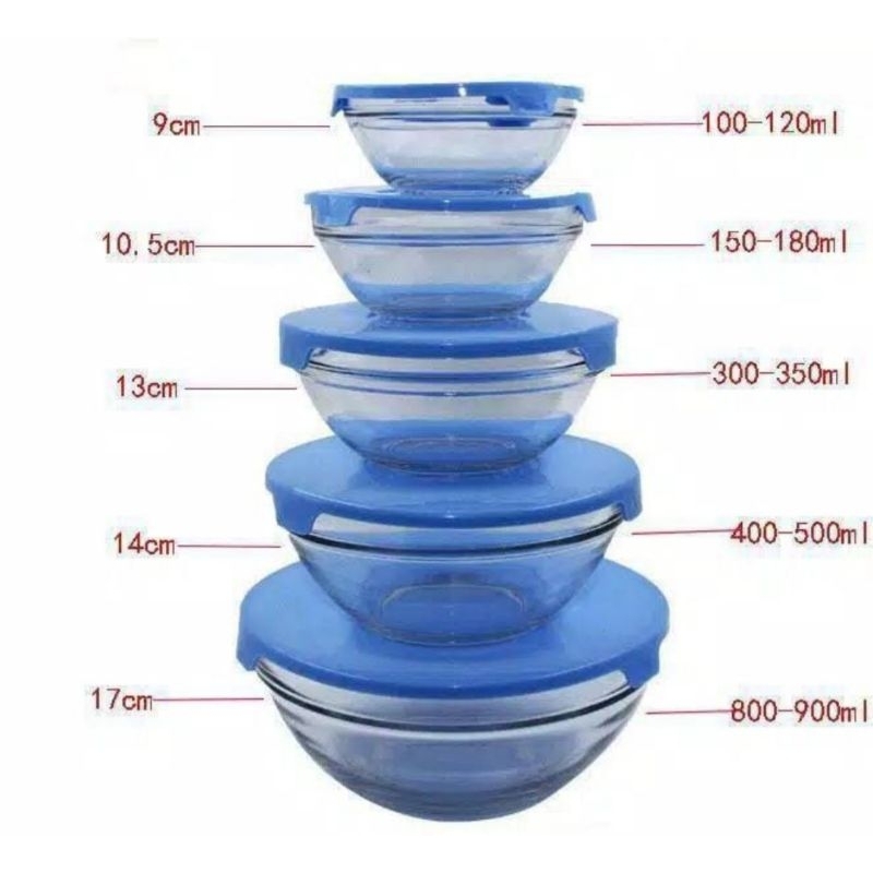 Mangkok Kaca Bowl Glass Kimglass 5 susun dan 3 susun