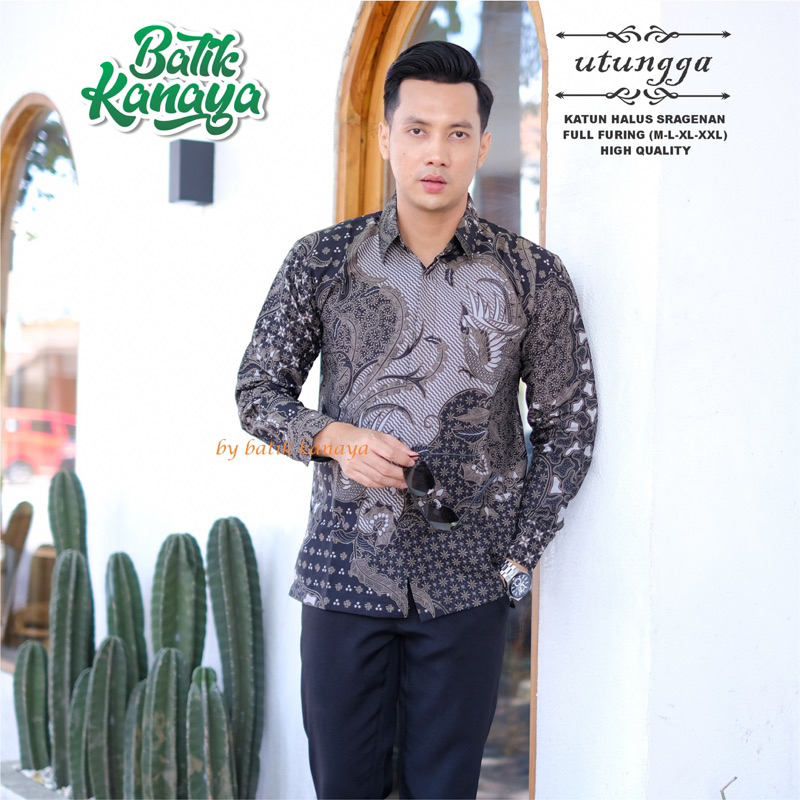 UTUNGGA batik pria lengan panjang Full Furing Bahan Katun Sragenan by Kanaya