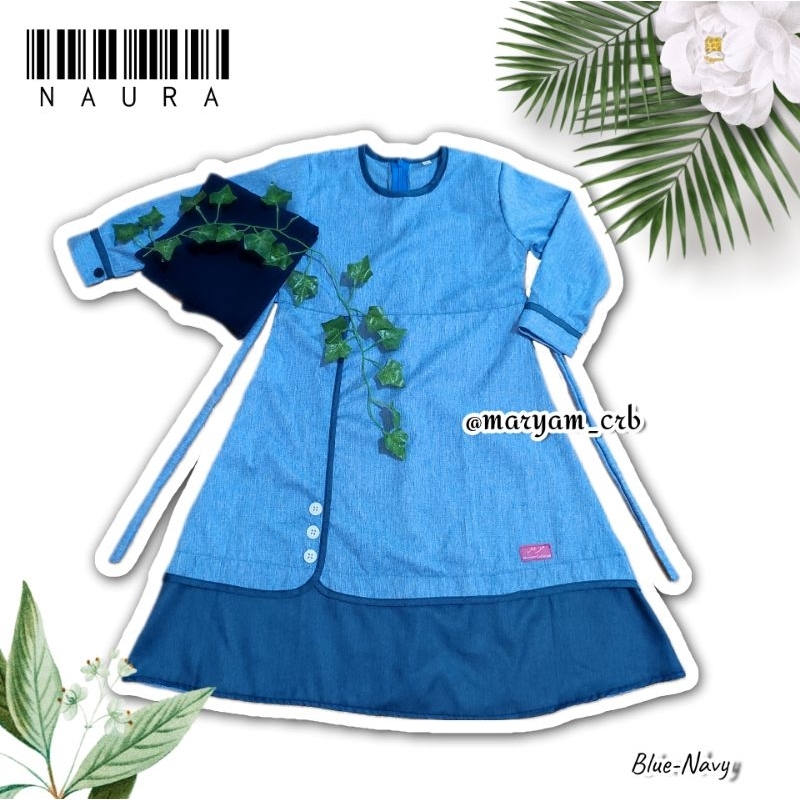 NAURA Gamis anak Size 2 katun madinah ori || Dress Anak || Gamis Balita || Gamis free hijab anak per