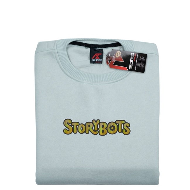 Talking Sweater Crewneck Pria Wanita Hijau Mint STORYBOTS