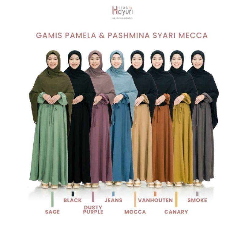 gamis pamela set hijab/gamis  hayury set hijab