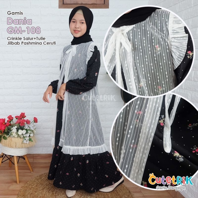Grr  Gamis Mewah Rompi Tulle Dania, Aiza,Adara Anak dan Remaja Perempuan Terbaru